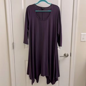 Torrid Plum Knit 3/4 Sleeve Sharktooth Dress